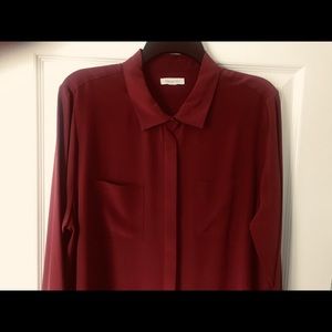 Garnet Hill Silk Hi/Lo Blouse